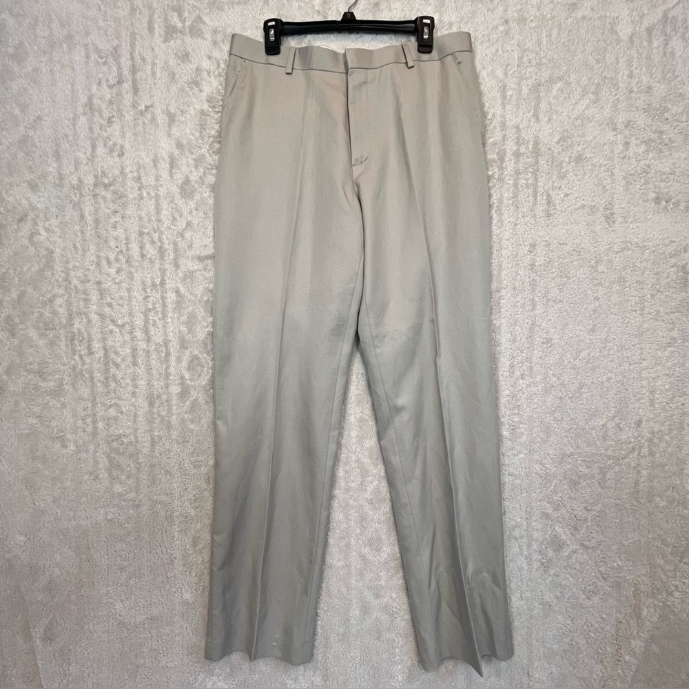 Men's Banana Republic Tailored Chino Pants Sz 34 x 34 Oatmeal Linen Cotton Blend